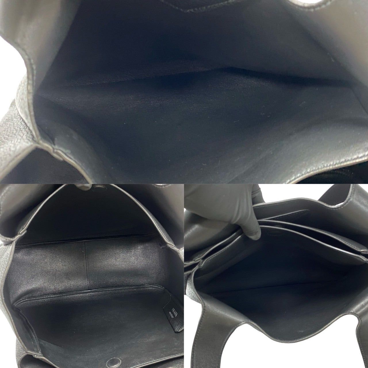 Prada Prada Tote Bag Black Leather Size ONE SIZE - 8 Thumbnail