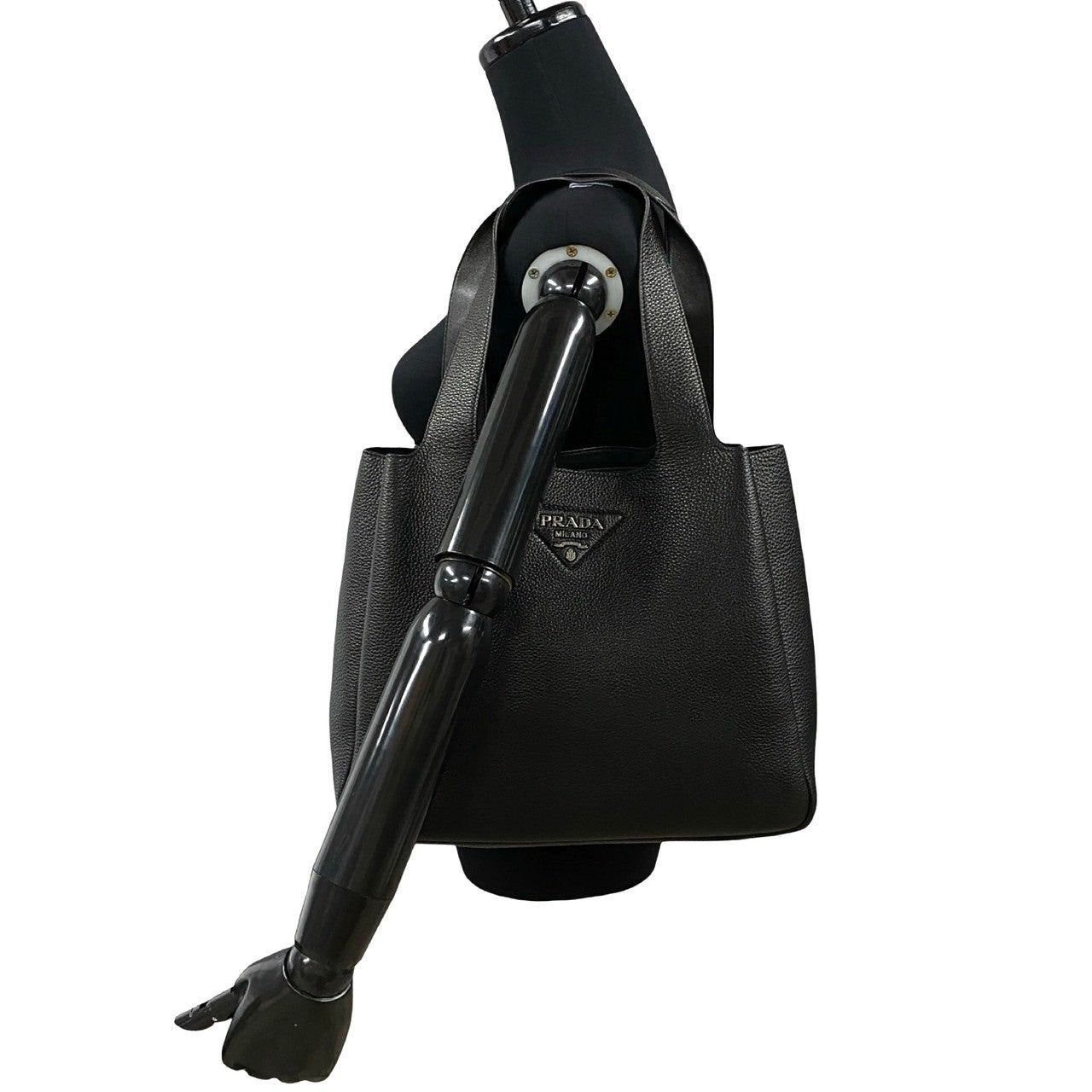 Prada Prada Tote Bag Black Leather Size ONE SIZE - 2 Thumbnail