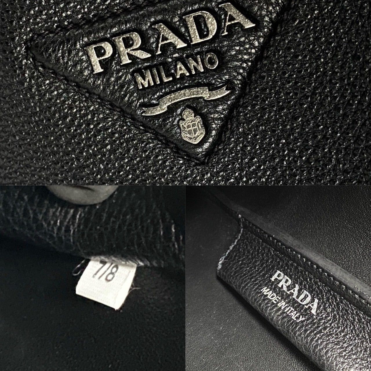 Prada Prada Tote Bag Black Leather Size ONE SIZE - 3 Thumbnail