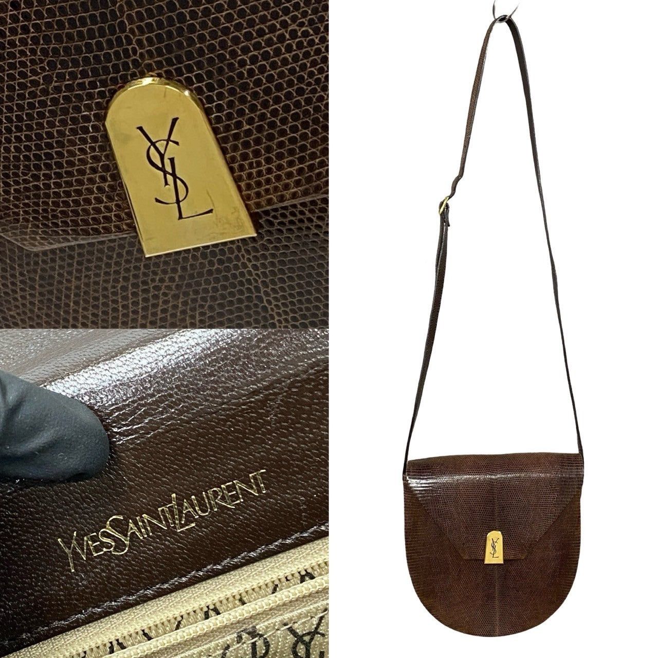 Yves Saint Laurent Yves Saint Laurent Shoulder Bag Brown Leather Size ONE SIZE - 3 Thumbnail