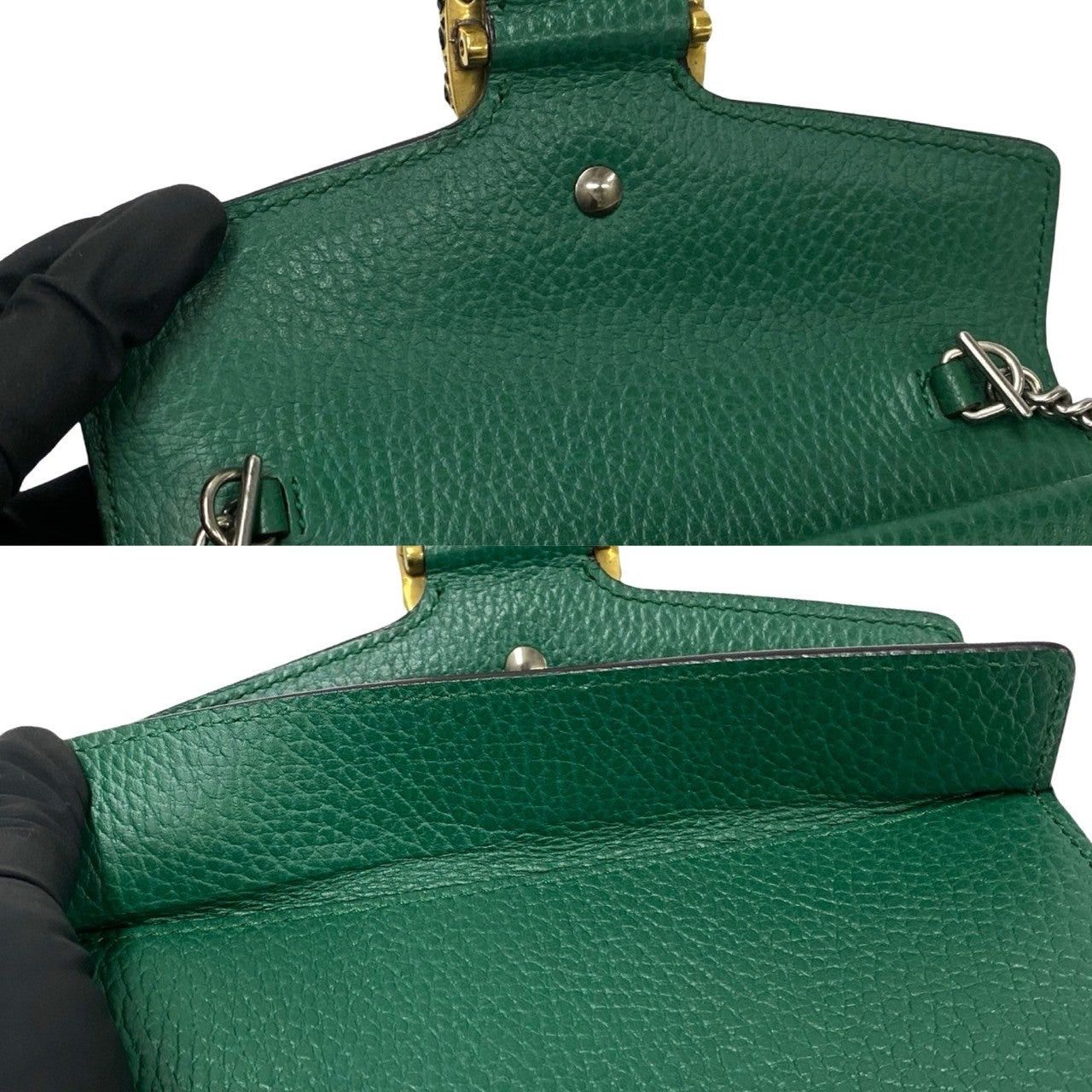 Gucci Gucci Shoulder Bag Green Leather Size ONE SIZE - 8 Thumbnail