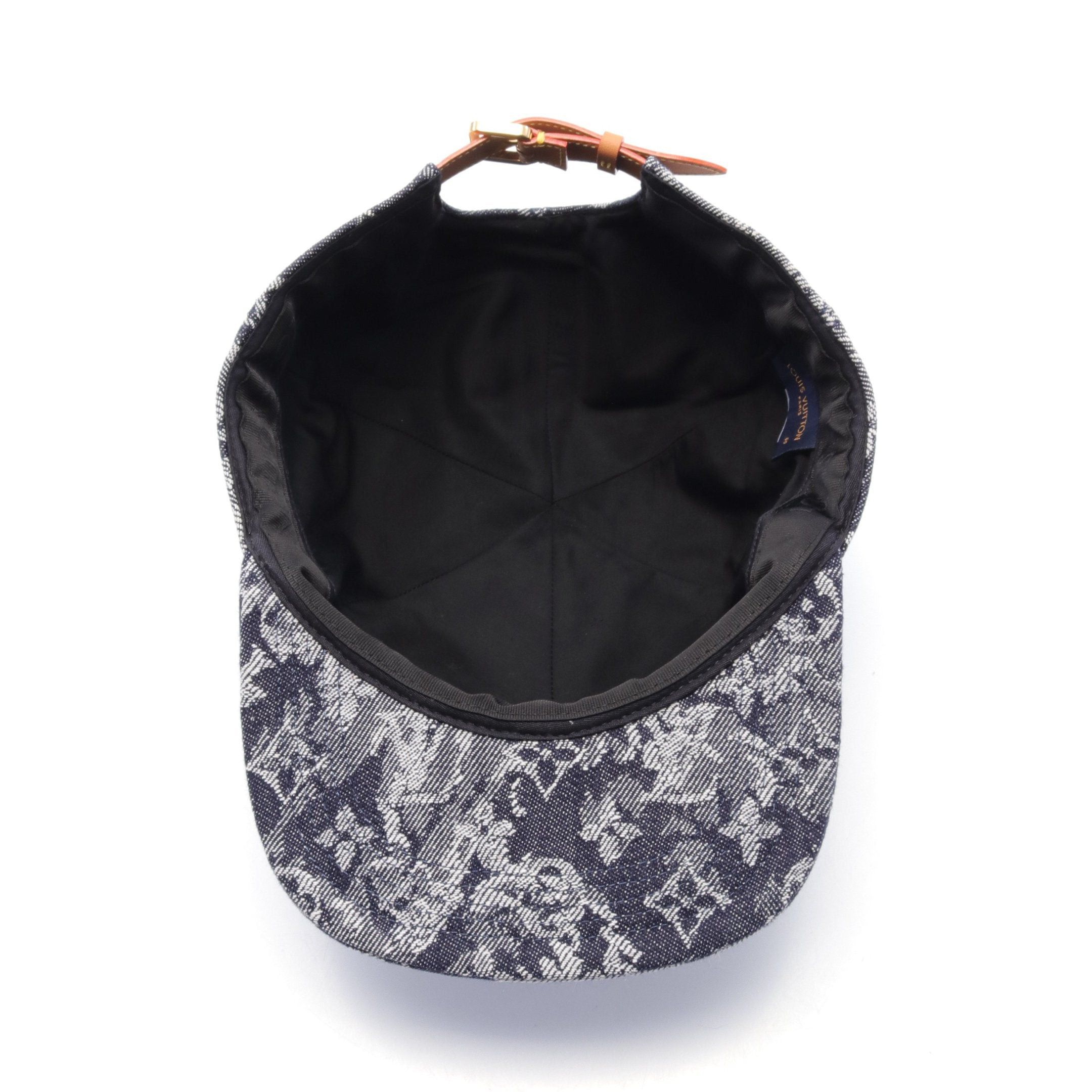Louis Vuitton Louis Vuitton Casquette Monogram Tapestry Cap Canvas Leather Navy Off White Size ONE SIZE - 3 Thumbnail