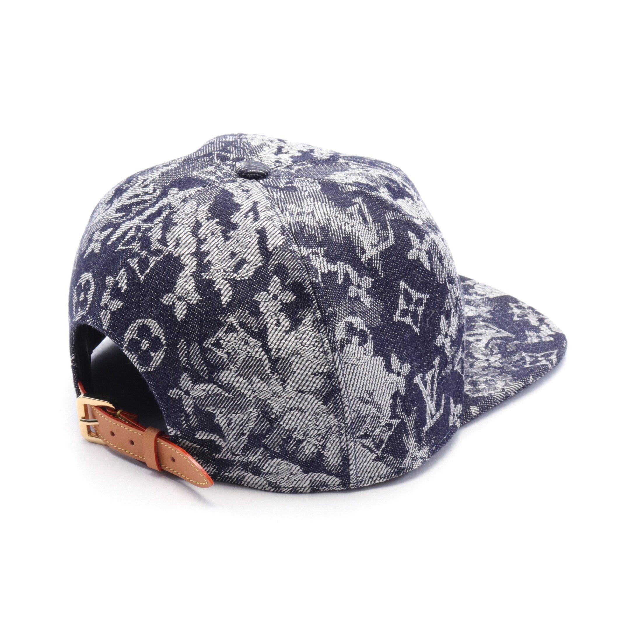 Louis Vuitton Louis Vuitton Casquette Monogram Tapestry Cap Canvas Leather Navy Off White Size ONE SIZE - 2 Thumbnail