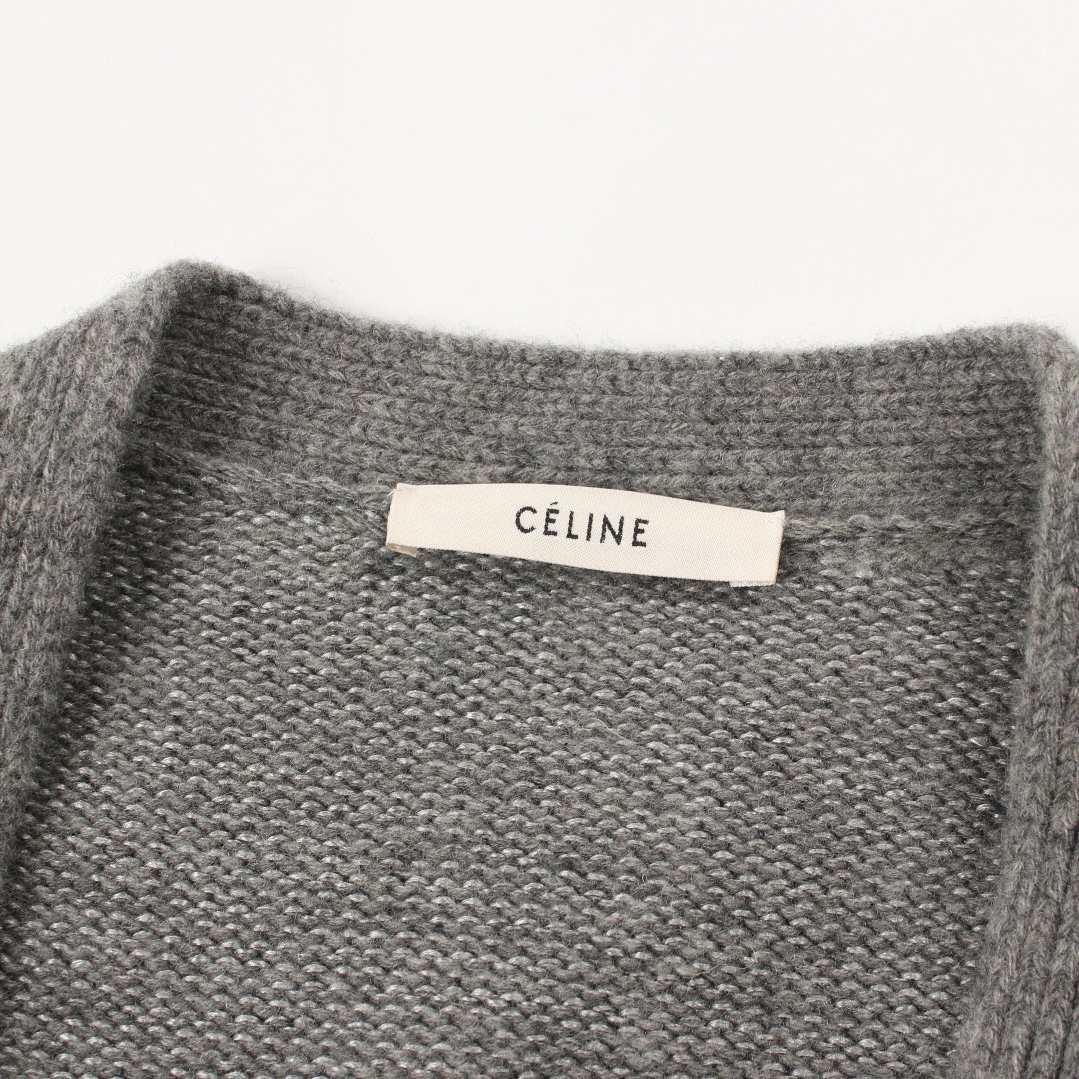 Celine Celine Cardigan Wool Cashmere Gray Size ONE SIZE - 3 Thumbnail