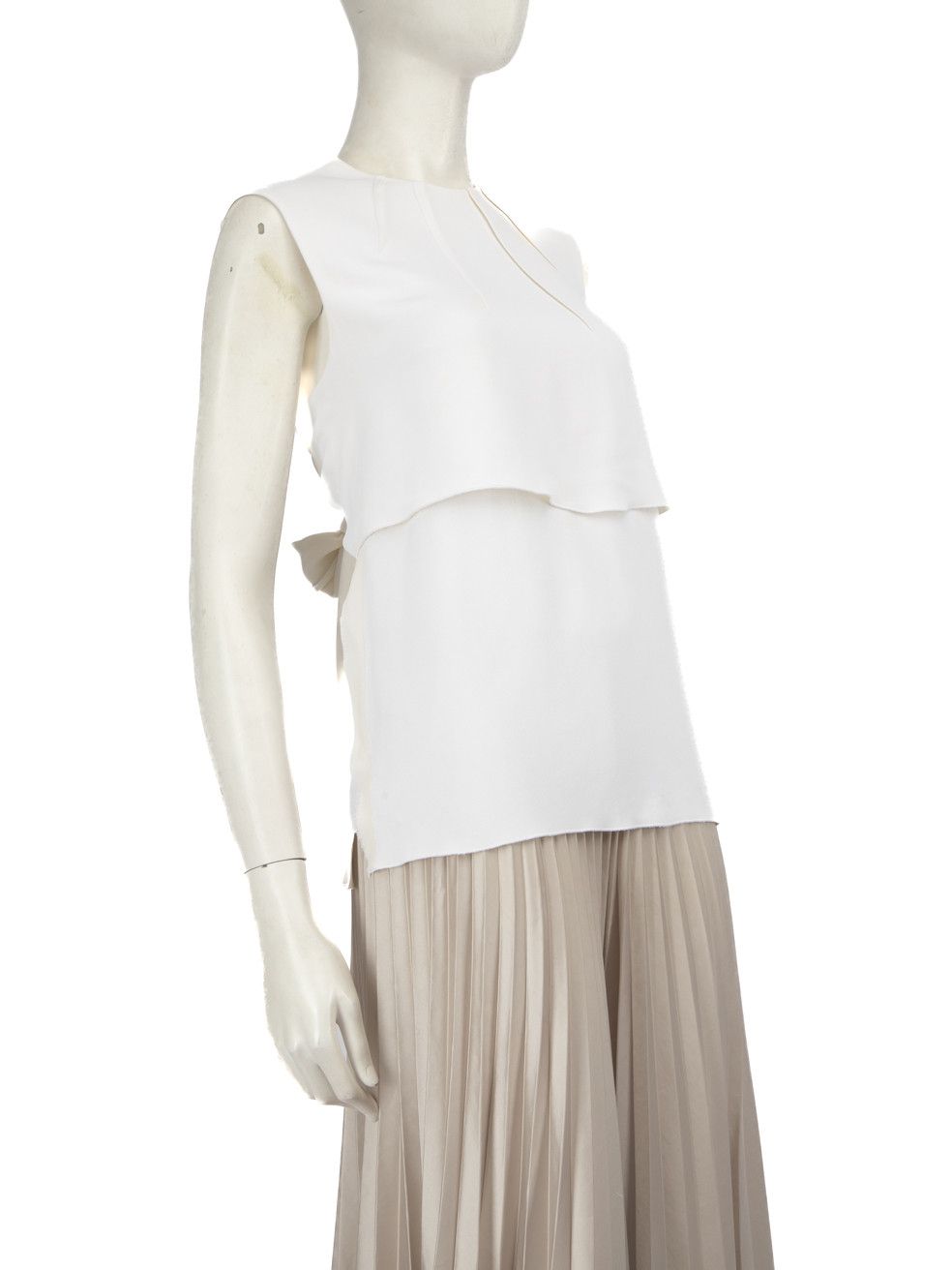 Miu Miu White Sleeveless Bow Detail Blouse Size S / US 4 / IT 40 - 2 Thumbnail
