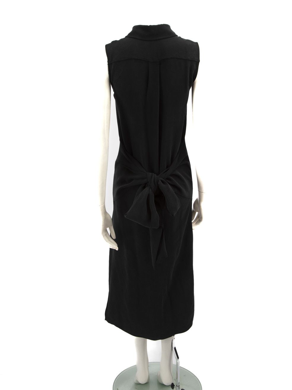 Joseph Black Silk Tie Fastening Midi Dress Size S / US 4 / IT 40 - 3 Thumbnail