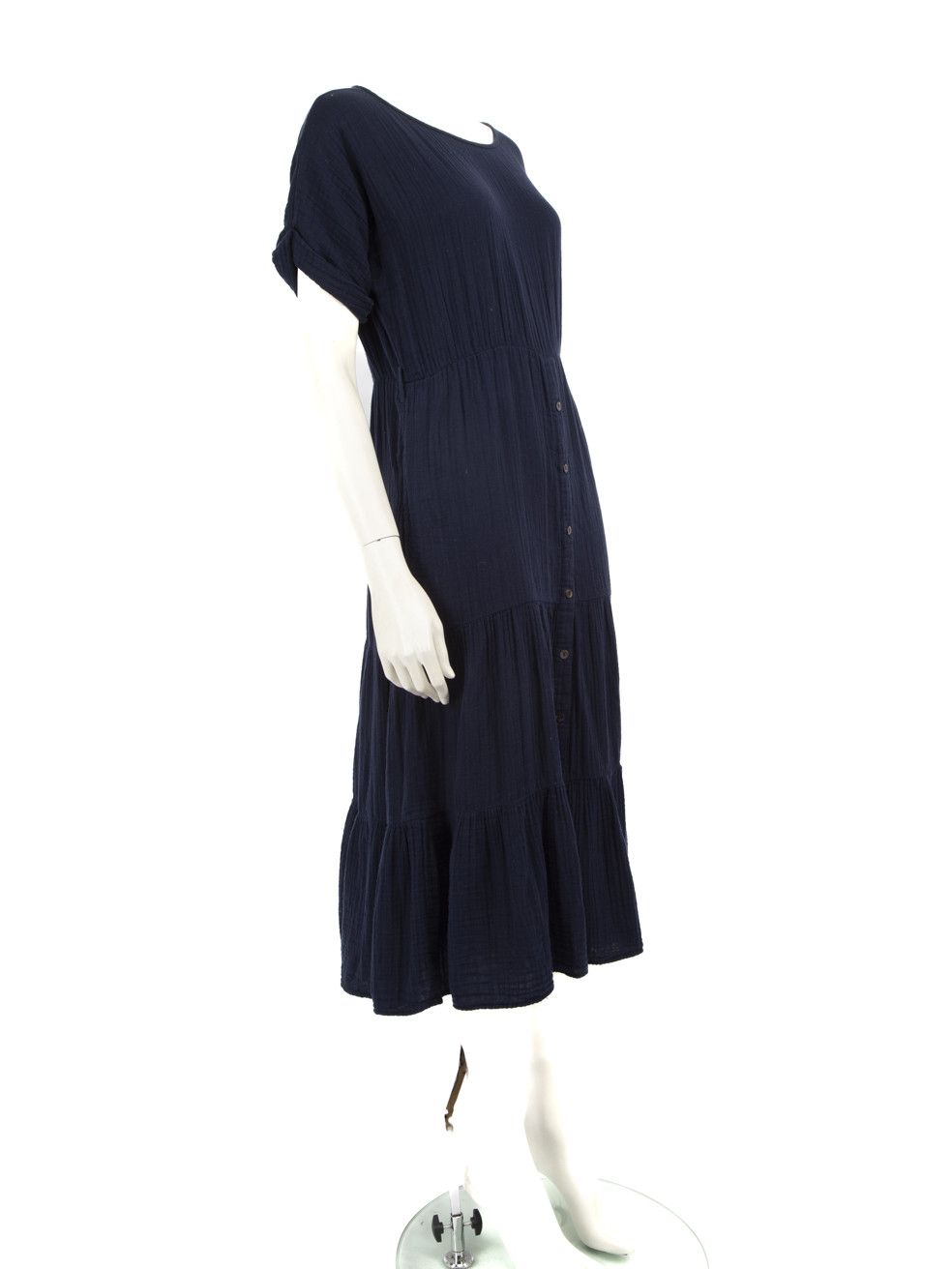 Xirena Navy Button Down Midi Dress Size XS / US 0-2 / IT 36-38 - 2 Thumbnail