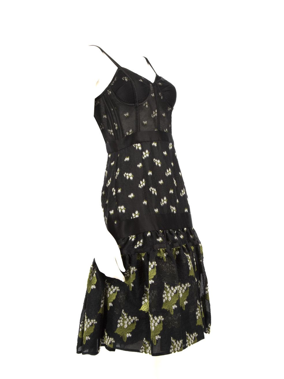Alexander McQueen 2016 Embroidered Peplum-Hem Bustier Dress Size S / US 4 / IT 40 - 2 Thumbnail