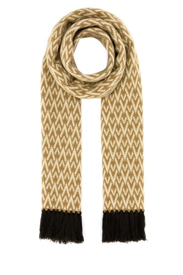 Valentino Embroidered Wool Toute La V Scarf Size ONE SIZE - 3 Thumbnail