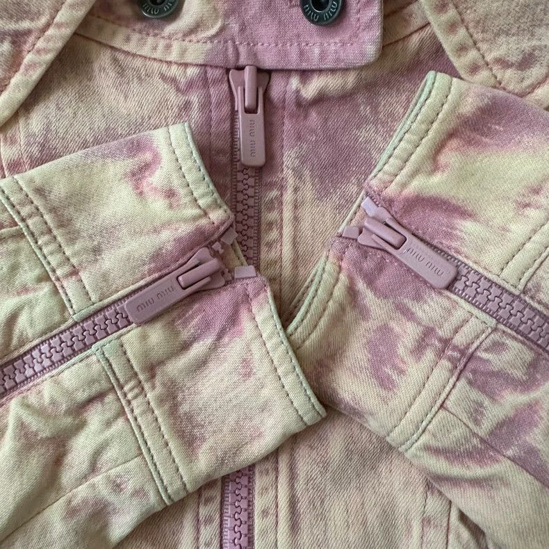 Miu Miu Miu Miu pink made old denim short jacket jacket Size US XS / EU 42 / 0 - 6 Thumbnail
