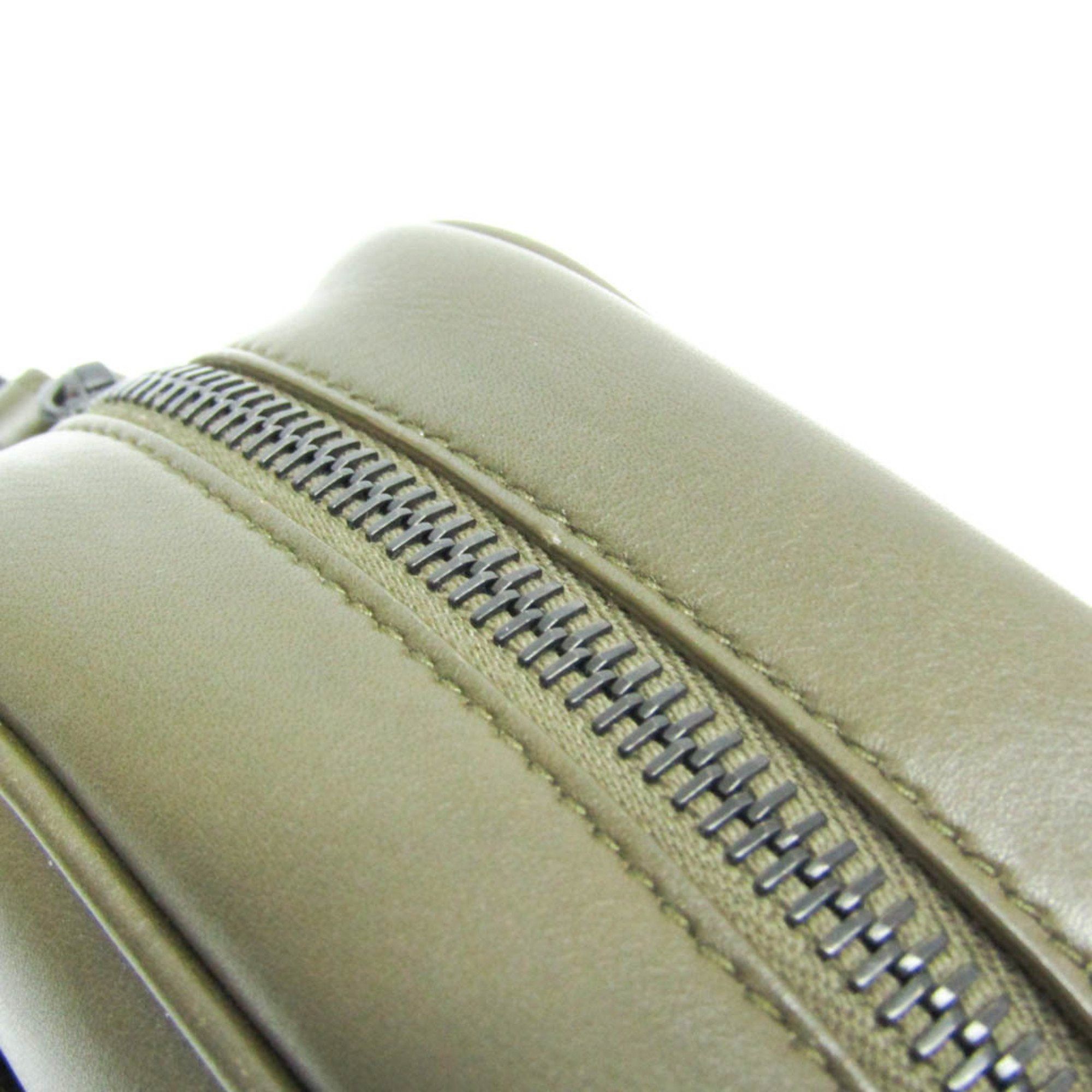 Bottega Veneta Bottega Veneta Leggero 566753 Women,Men Leather Shoulder Bag Black,Khaki Size ONE SIZE - 9 Thumbnail