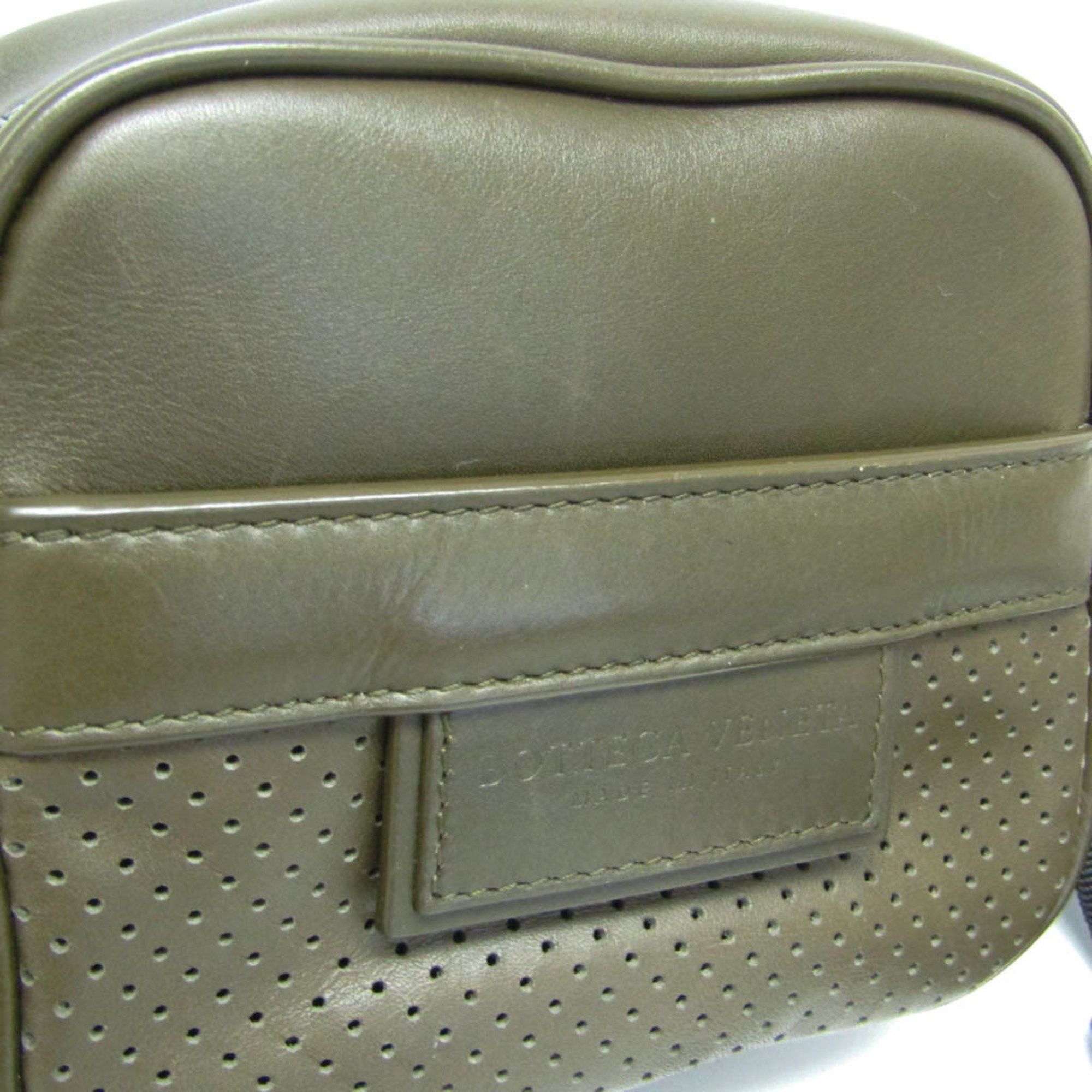 Bottega Veneta Bottega Veneta Leggero 566753 Women,Men Leather Shoulder Bag Black,Khaki Size ONE SIZE - 7 Thumbnail