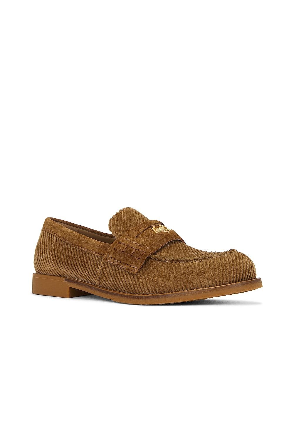 Miu Miu Corduroy Leather Penny Loafer Shoes Size US 11.5 / IT 41.5 - 2 Thumbnail