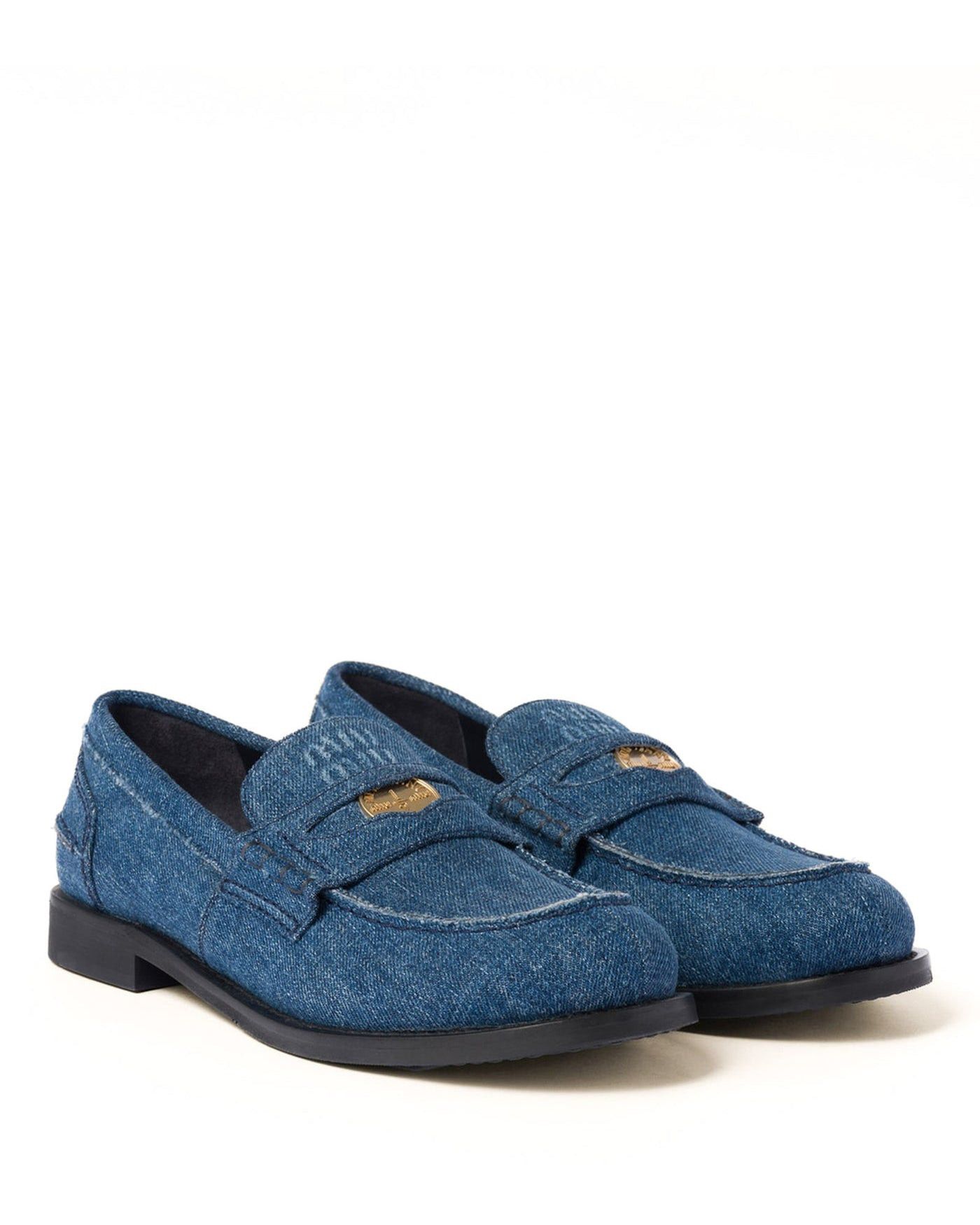 Miu Miu Denim Penny Loafer Shoes Size US 6 / IT 36 - 2 Thumbnail