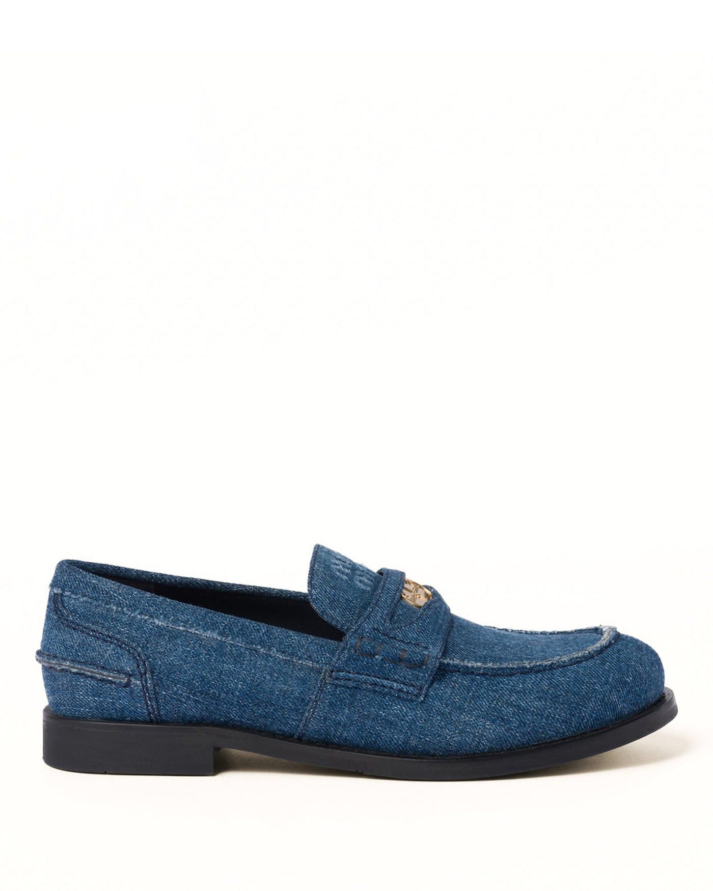 Miu Miu Denim Penny Loafer Shoes Size US 7 / IT 37 - 3 Thumbnail