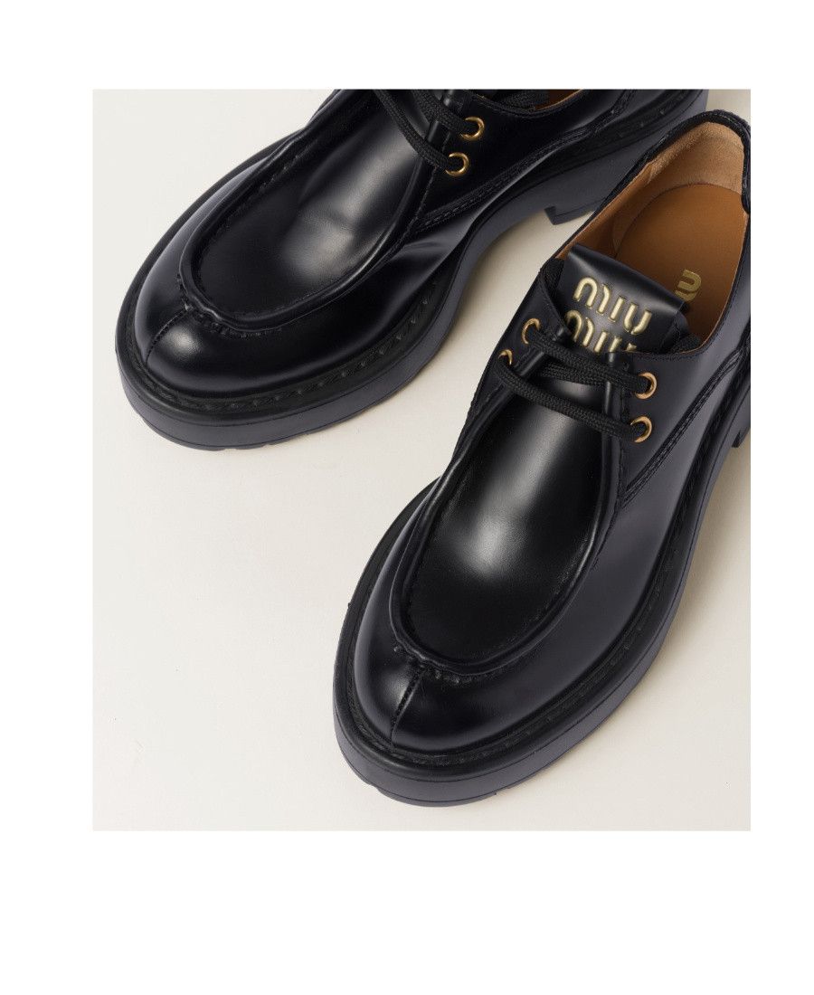 Miu Miu Leather Oxford Platform Derby Shoes Size US 9.5 / IT 39.5 - 4 Thumbnail