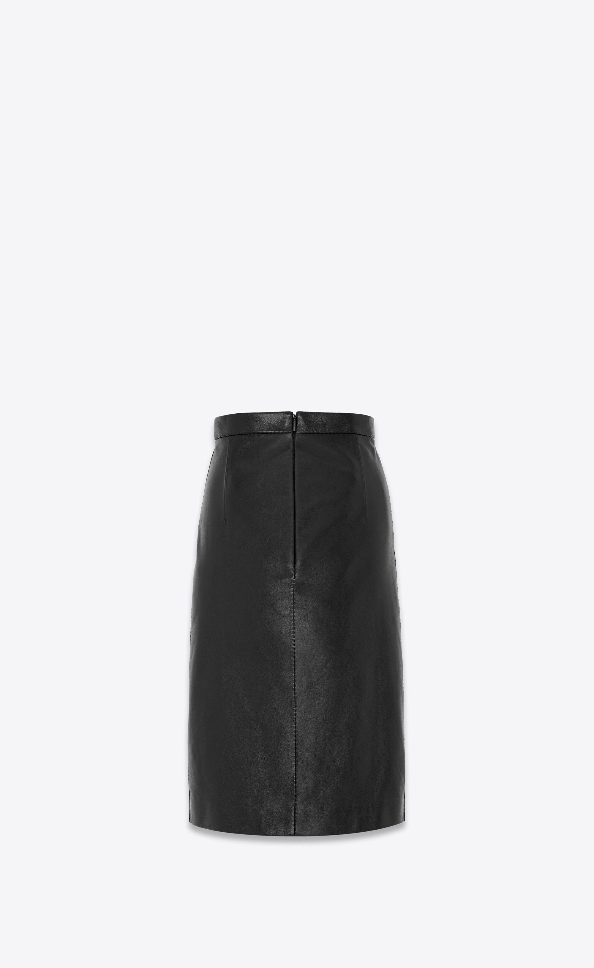 Saint Laurent Paris pencil skirt in shiny lambskin Size 25" / US 0 / IT 36 - 3 Thumbnail