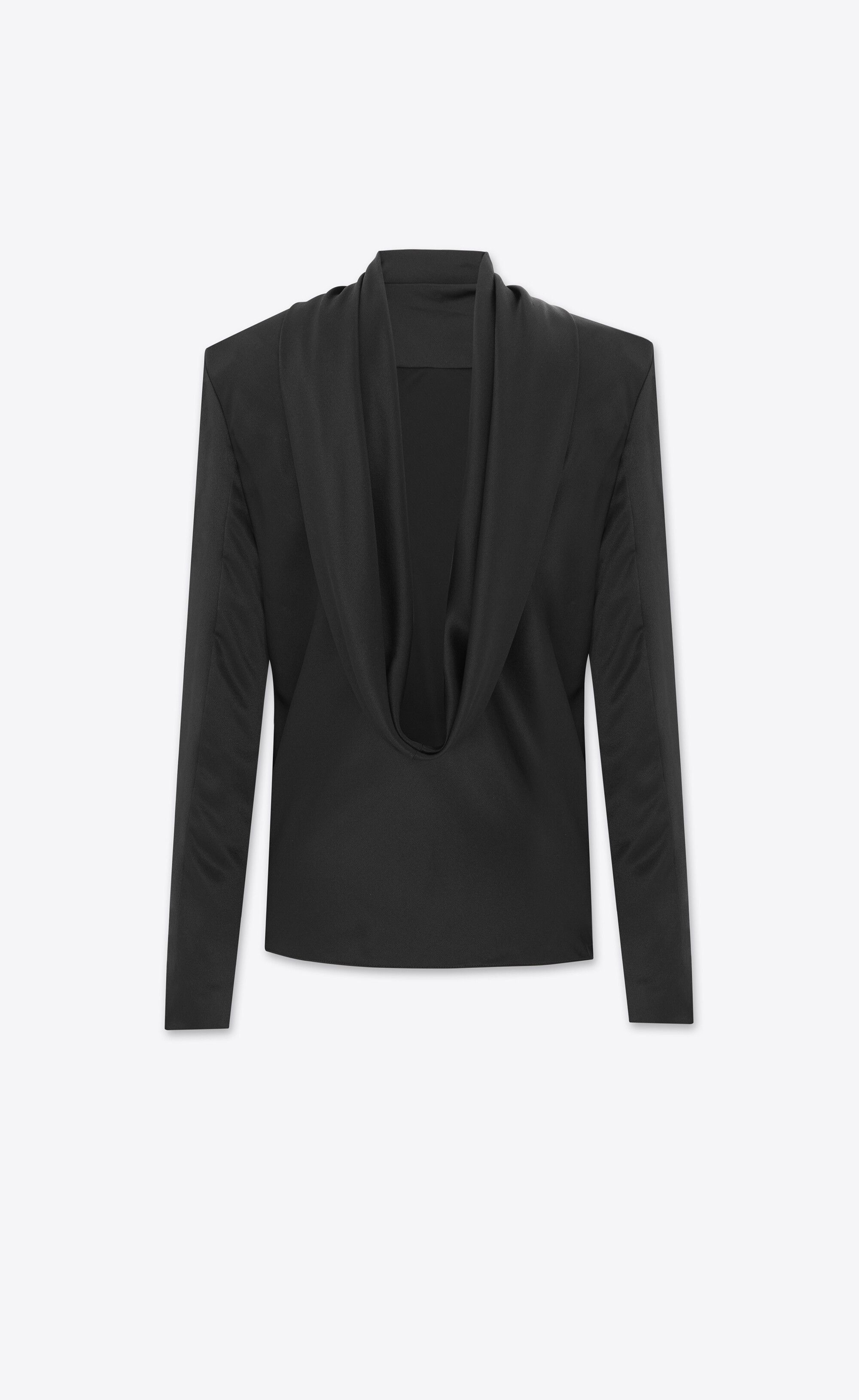 Saint Laurent Paris Cowl Back Blouse in silk satin Size XXS / US 00 / IT 34 - 3 Thumbnail