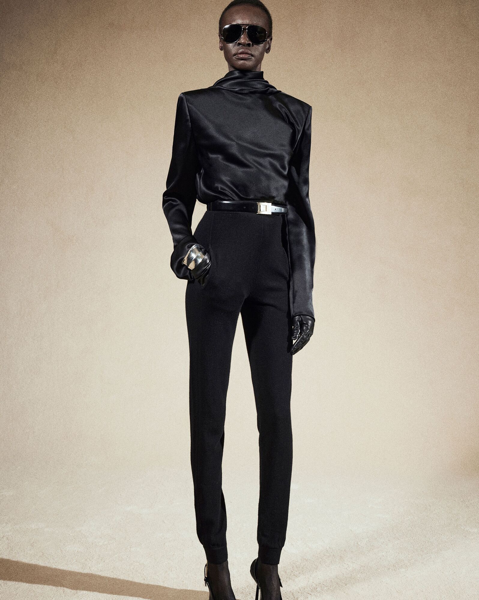 Saint Laurent Paris Cowl Back Blouse in silk satin Size XS / US 0-2 / IT 36-38 - 2 Thumbnail