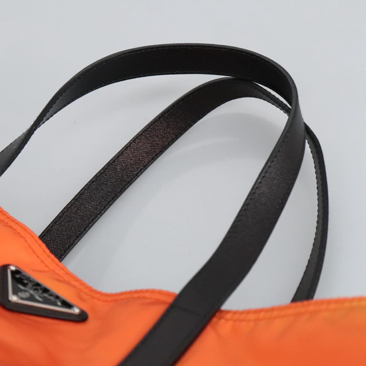 Prada Triangle Logo Orange Synthetic Tote Bag (Pre-Owned) Size ONE SIZE - 8 Thumbnail