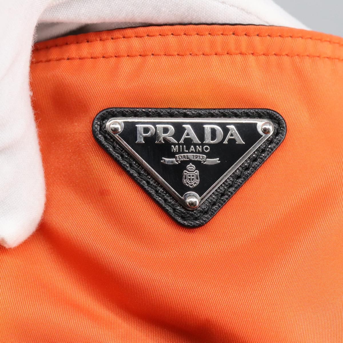 Prada Triangle Logo Orange Synthetic Tote Bag (Pre-Owned) Size ONE SIZE - 14 Thumbnail