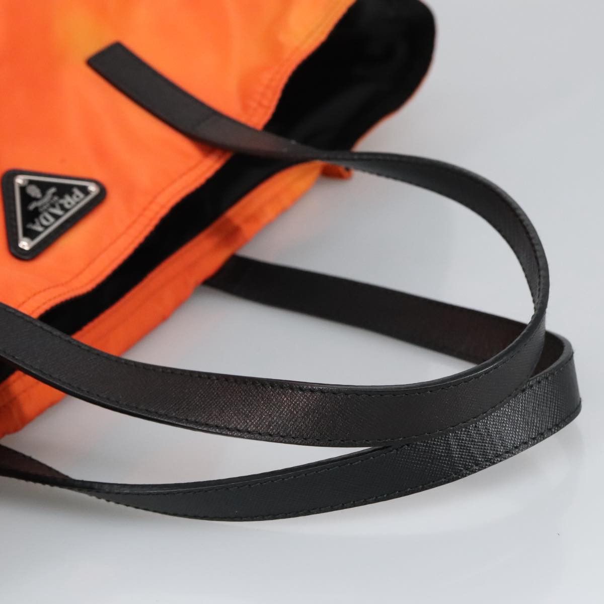Prada Triangle Logo Orange Synthetic Tote Bag (Pre-Owned) Size ONE SIZE - 7 Thumbnail