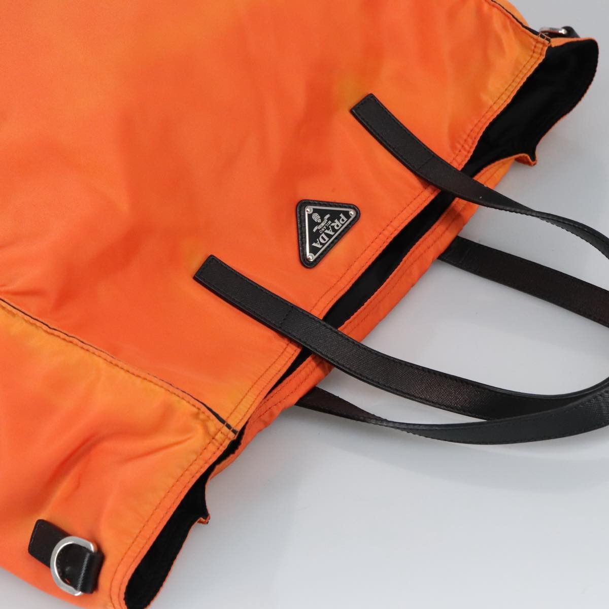 Prada Triangle Logo Orange Synthetic Tote Bag (Pre-Owned) Size ONE SIZE - 6 Thumbnail