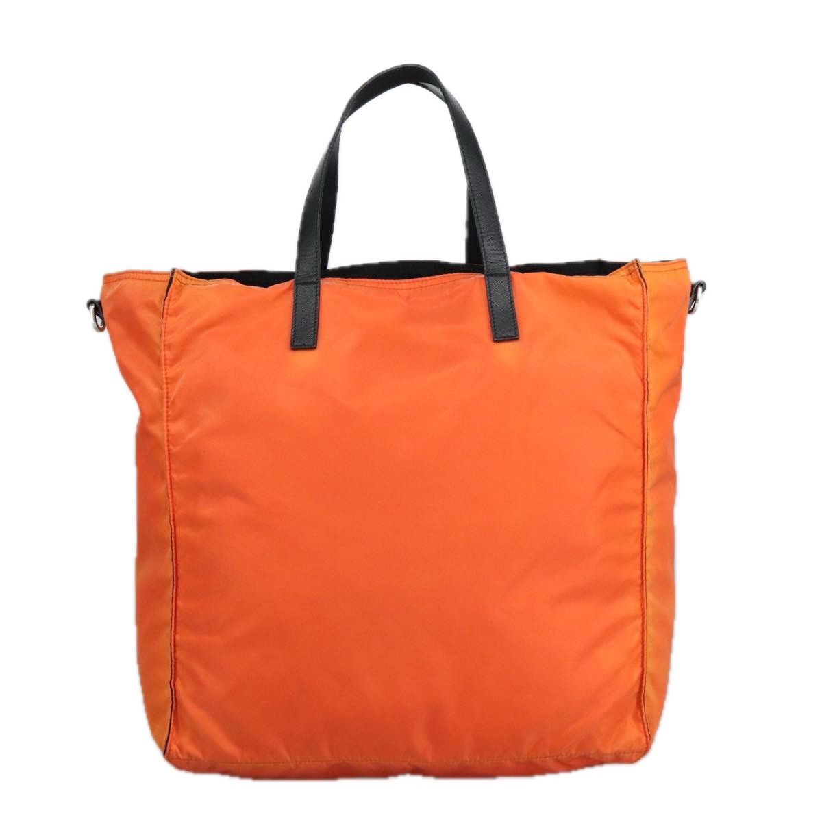 Prada Triangle Logo Orange Synthetic Tote Bag (Pre-Owned) Size ONE SIZE - 3 Thumbnail