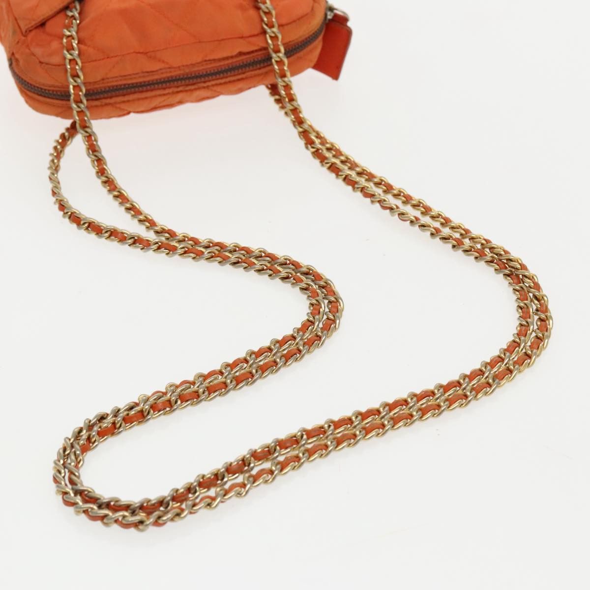 Prada Matelassé Orange Synthetic Shoulder Bag (Pre-Owned) Size ONE SIZE - 7 Thumbnail