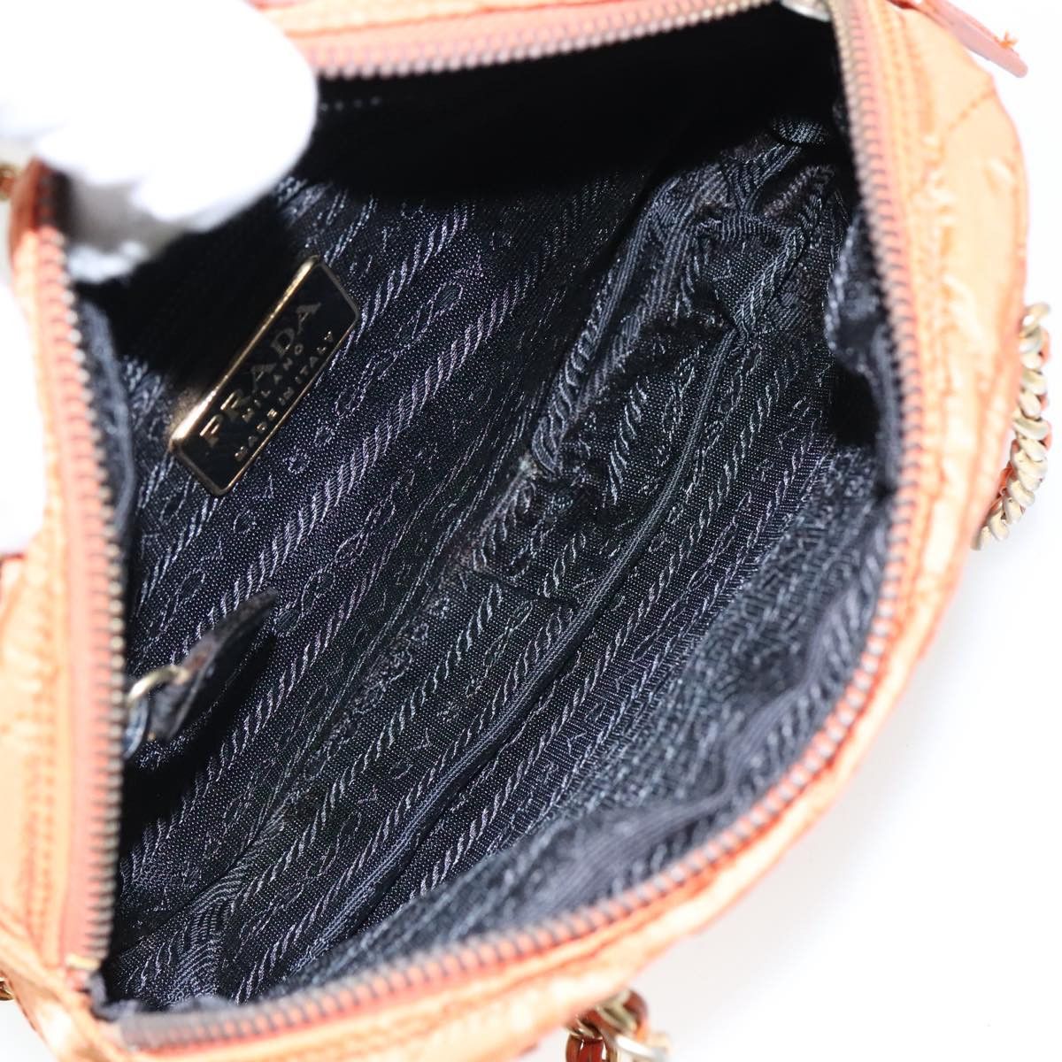 Prada Matelassé Orange Synthetic Shoulder Bag (Pre-Owned) Size ONE SIZE - 17 Thumbnail