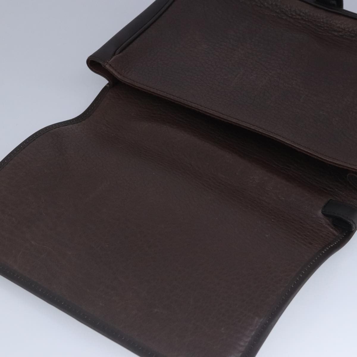 Salvatore Ferragamo Gancini Brown Leather Clutch Bag (Pre-Owned) Size ONE SIZE - 12 Thumbnail