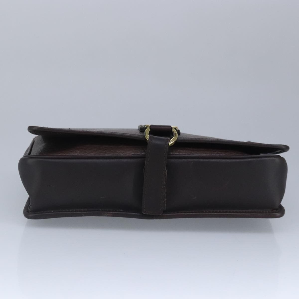 Salvatore Ferragamo Gancini Brown Leather Clutch Bag (Pre-Owned) Size ONE SIZE - 7 Thumbnail