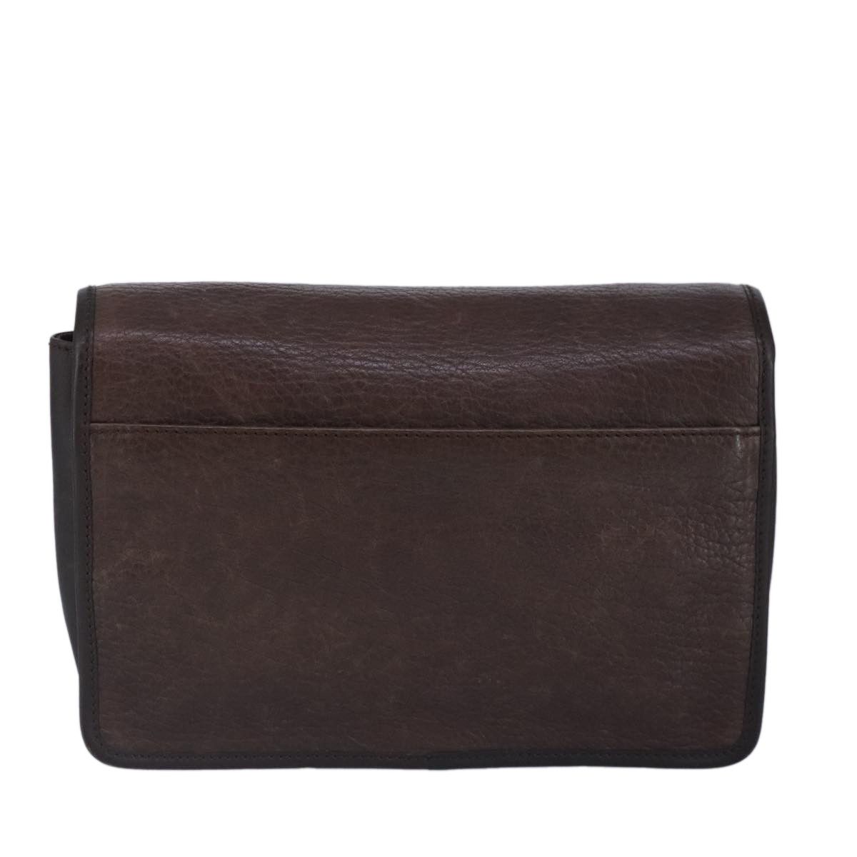 Salvatore Ferragamo Gancini Brown Leather Clutch Bag (Pre-Owned) Size ONE SIZE - 3 Thumbnail