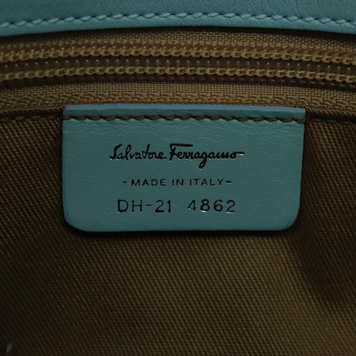 Salvatore Ferragamo Gancini Blue Leather Shoulder Bag (Pre-Owned) Size ONE SIZE - 18 Thumbnail