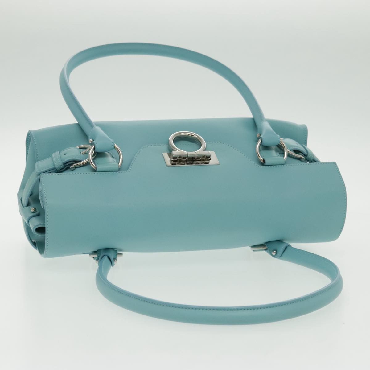 Salvatore Ferragamo Gancini Blue Leather Shoulder Bag (Pre-Owned) Size ONE SIZE - 6 Thumbnail