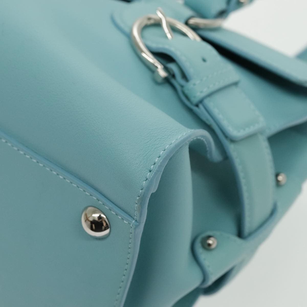 Salvatore Ferragamo Gancini Blue Leather Shoulder Bag (Pre-Owned) Size ONE SIZE - 11 Thumbnail