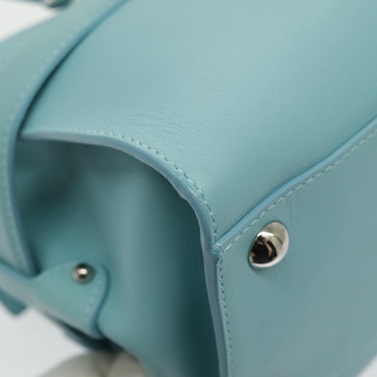 Salvatore Ferragamo Gancini Blue Leather Shoulder Bag (Pre-Owned) Size ONE SIZE - 12 Thumbnail