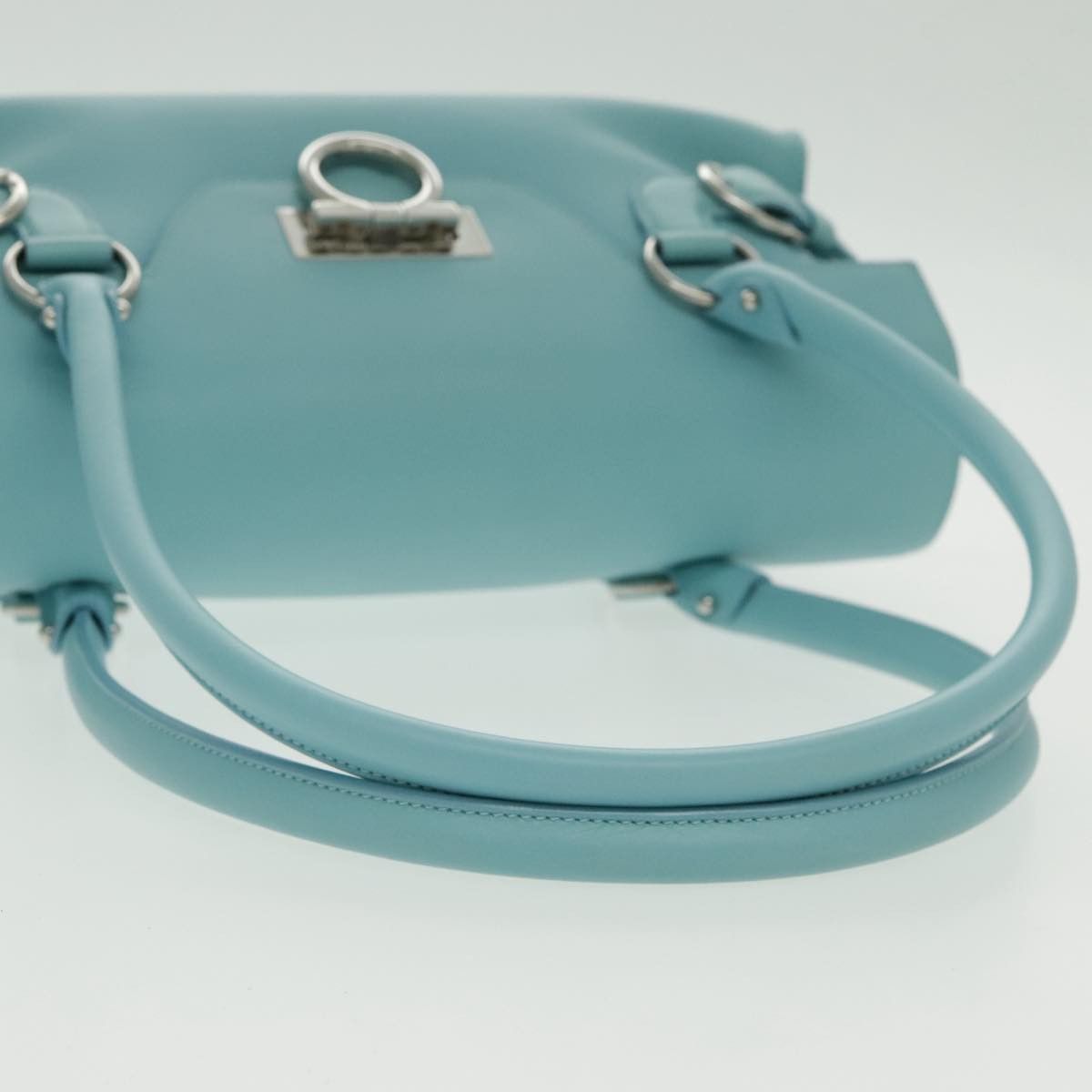 Salvatore Ferragamo Gancini Blue Leather Shoulder Bag (Pre-Owned) Size ONE SIZE - 7 Thumbnail