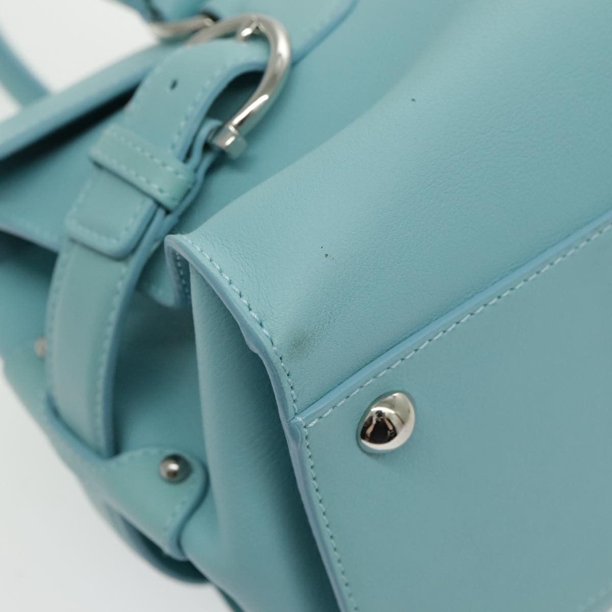 Salvatore Ferragamo Gancini Blue Leather Shoulder Bag (Pre-Owned) Size ONE SIZE - 10 Thumbnail
