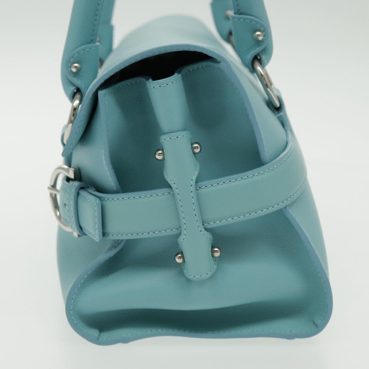 Salvatore Ferragamo Gancini Blue Leather Shoulder Bag (Pre-Owned) Size ONE SIZE - 4 Thumbnail
