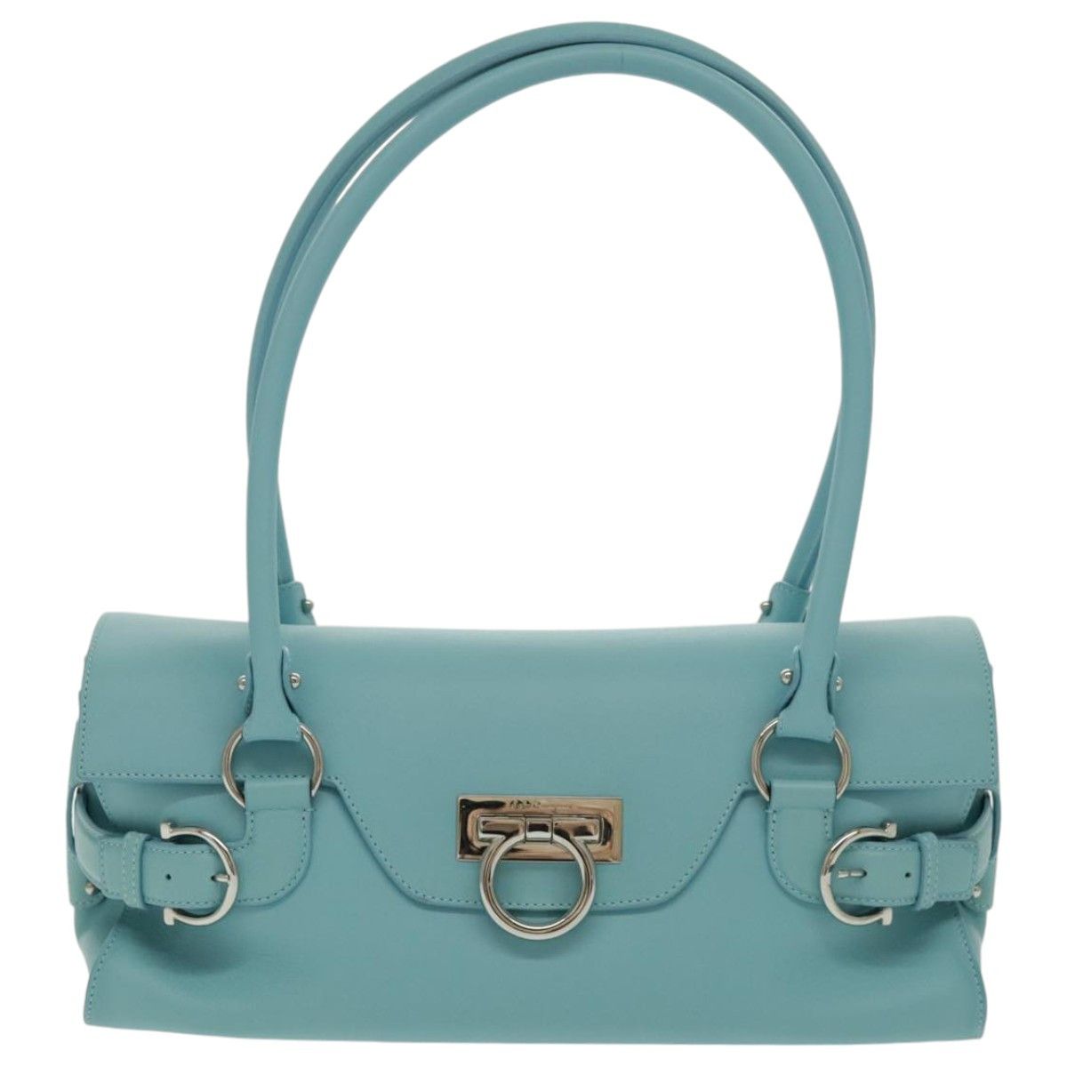 Salvatore Ferragamo Gancini Blue Leather Shoulder Bag (Pre-Owned) Size ONE SIZE - 2 Thumbnail