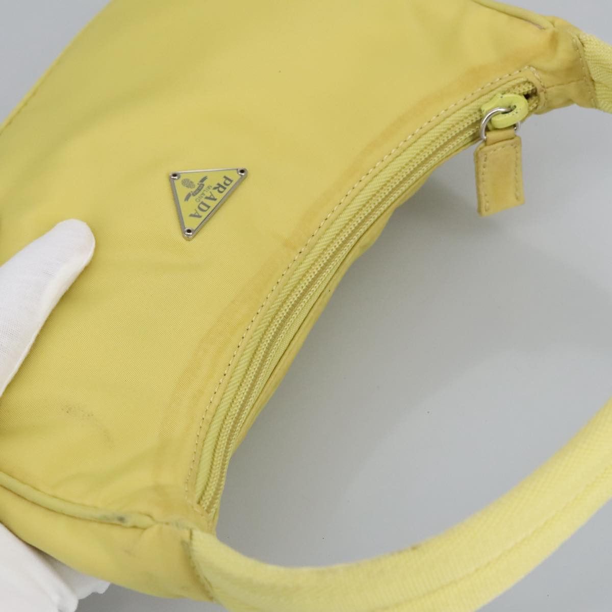 Prada Tessuto Yellow Synthetic Handbag (Pre-Owned) Size ONE SIZE - 6 Thumbnail