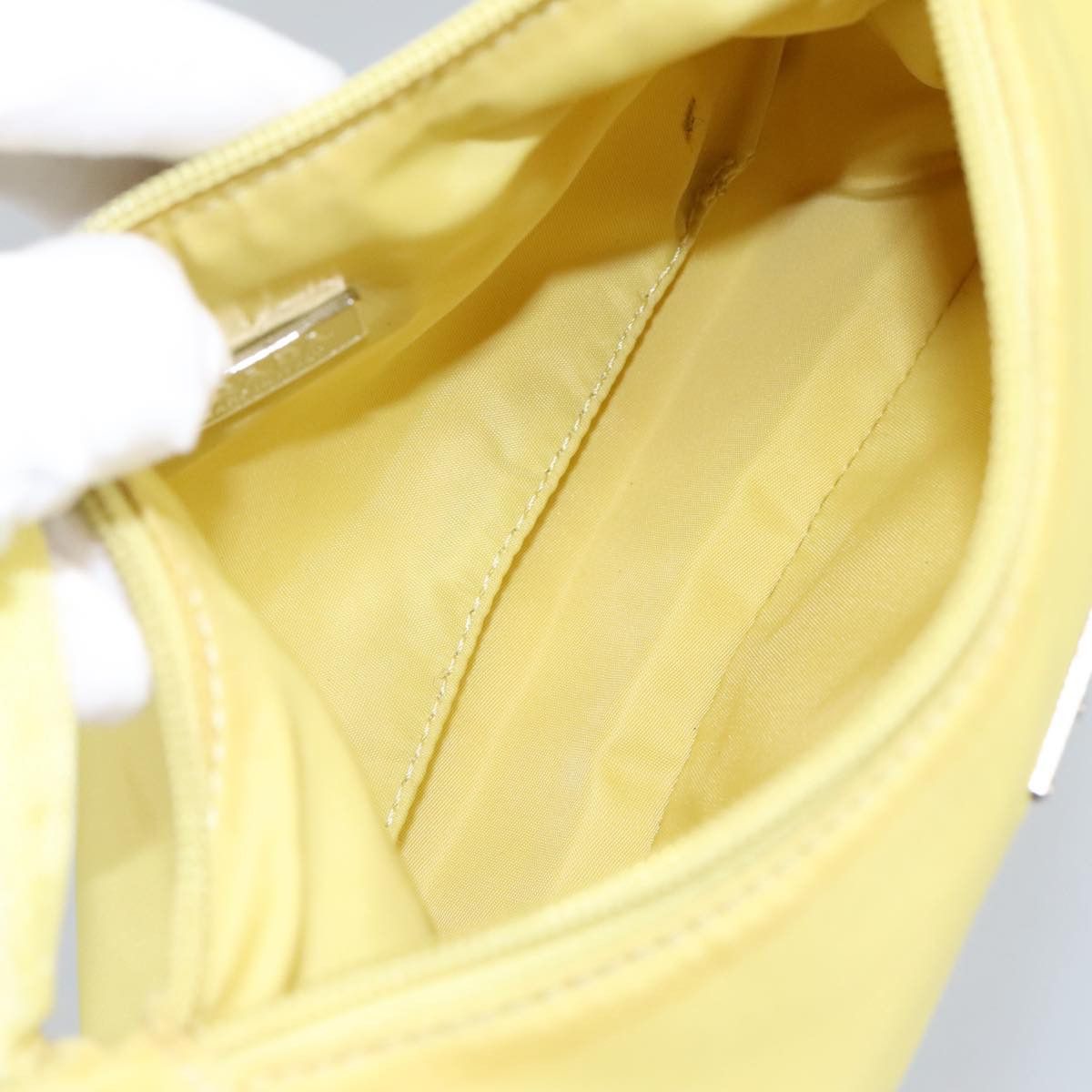 Prada Tessuto Yellow Synthetic Handbag (Pre-Owned) Size ONE SIZE - 17 Thumbnail