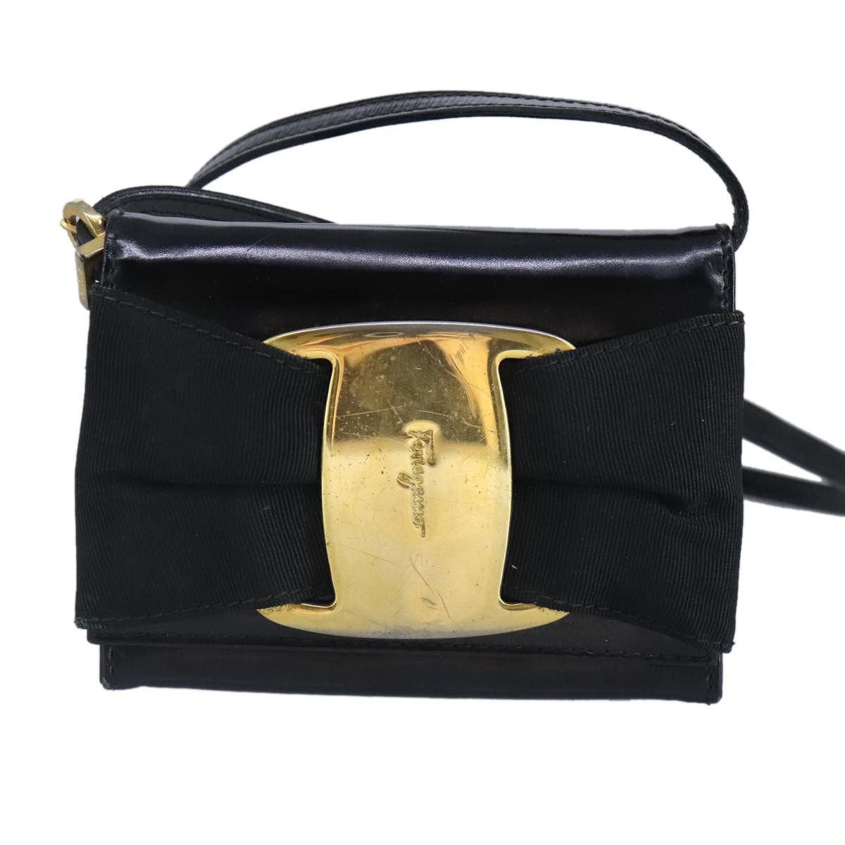 Salvatore Ferragamo Vara Black Patent Leather Shoulder Bag (Pre-Owned) Size ONE SIZE - 2 Thumbnail
