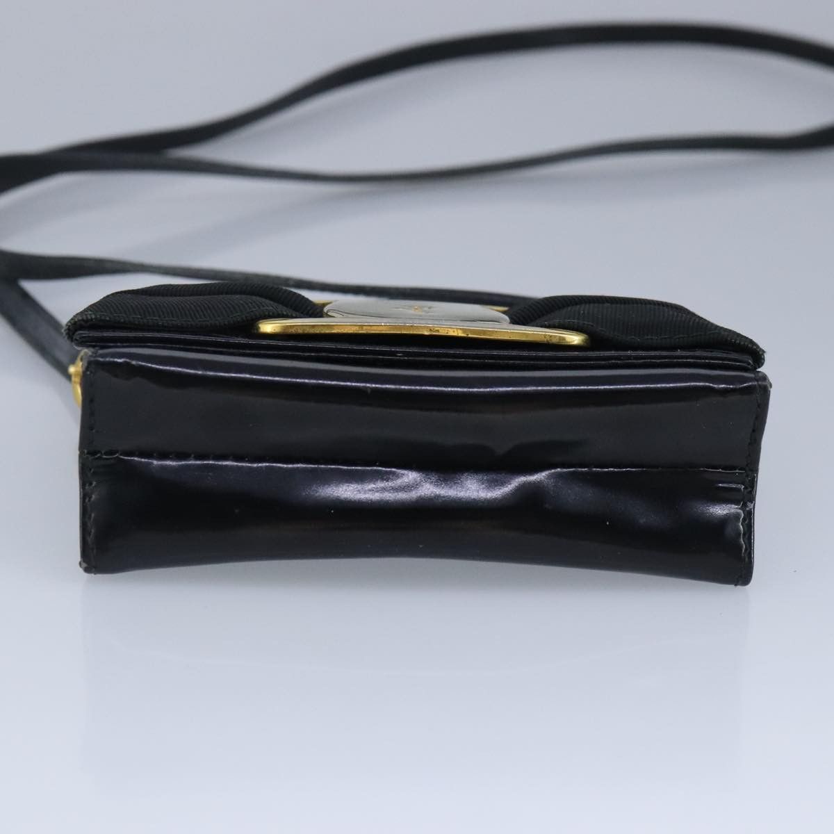 Salvatore Ferragamo Vara Black Patent Leather Shoulder Bag (Pre-Owned) Size ONE SIZE - 9 Thumbnail