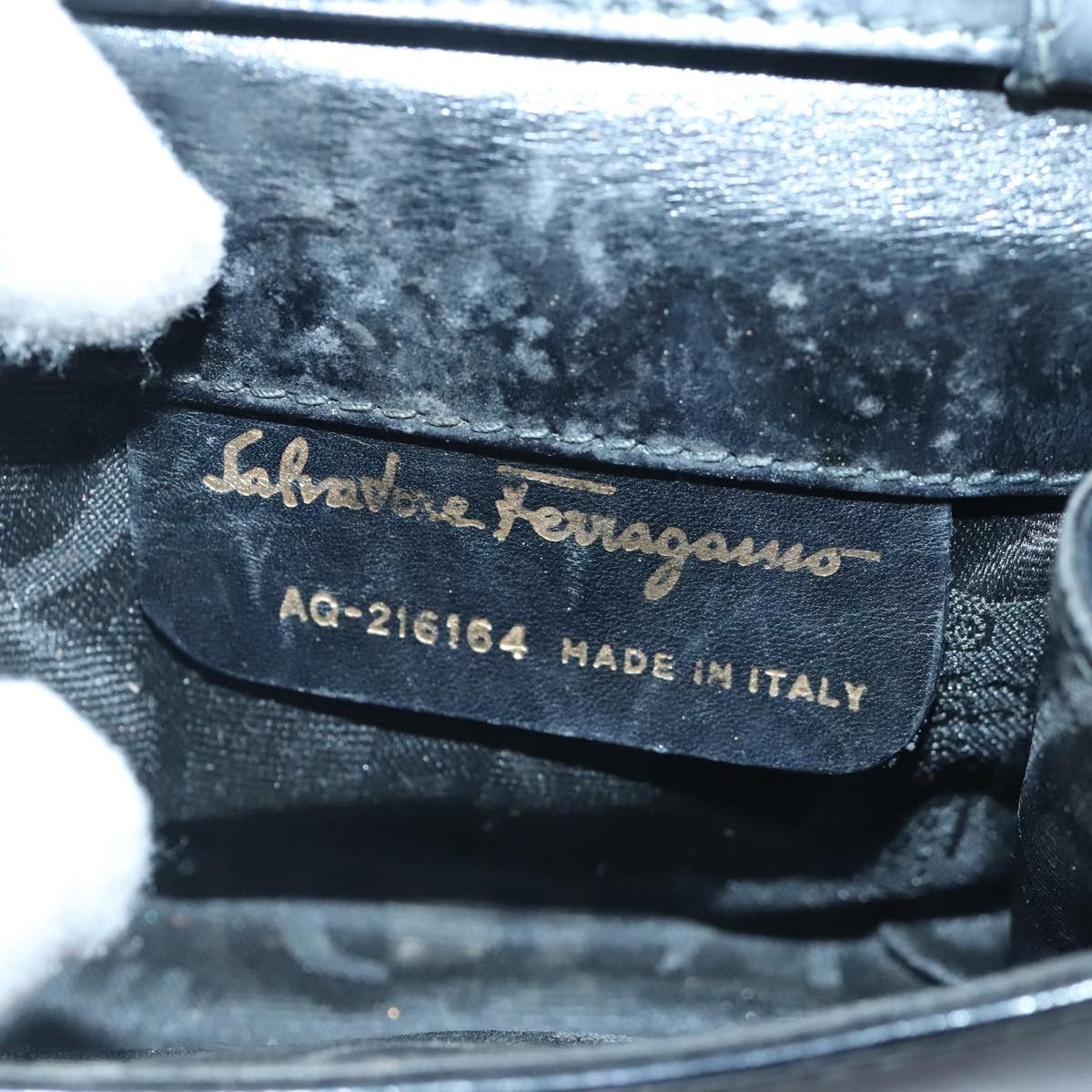 Salvatore Ferragamo Vara Black Patent Leather Shoulder Bag (Pre-Owned) Size ONE SIZE - 16 Thumbnail