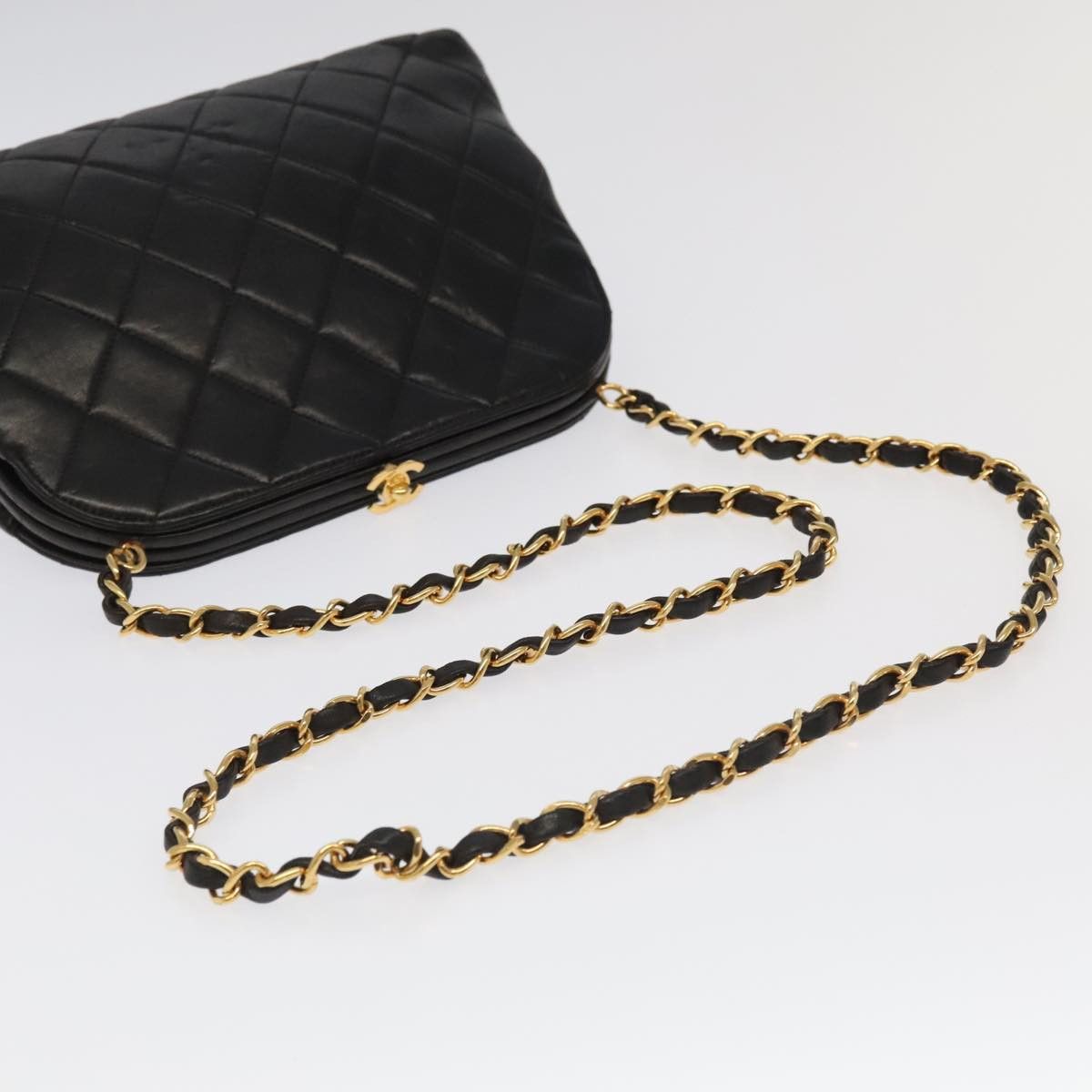 Chanel Coco Mark Black Leather Shoulder Bag (Pre-Owned) Size ONE SIZE - 7 Thumbnail