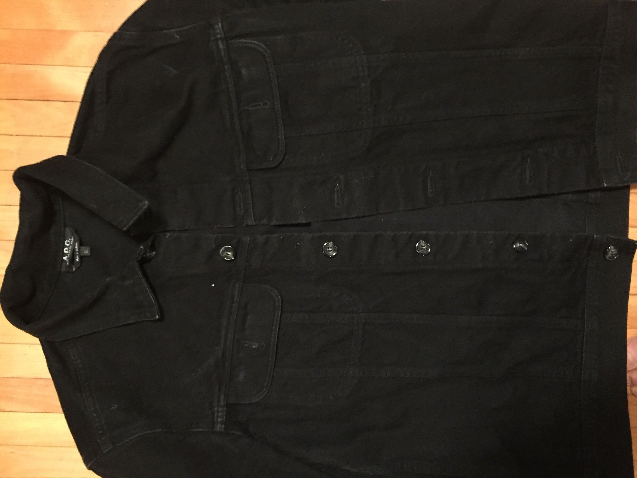 A.P.C. Black Denim Jacket Size US XL / EU 56 / 4 - 2 Thumbnail