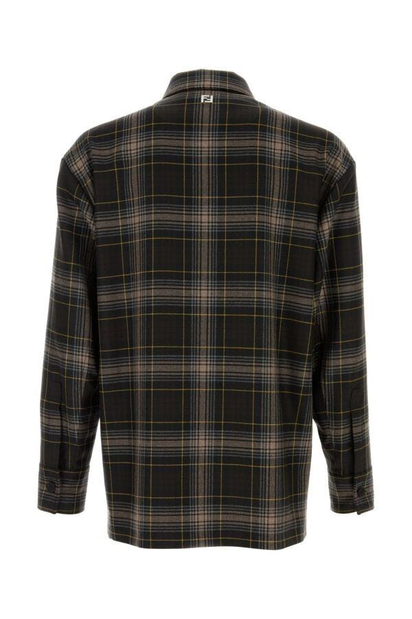 Fendi Embroidered Wool Shirt Size US L / EU 52-54 / 3 - 4 Thumbnail