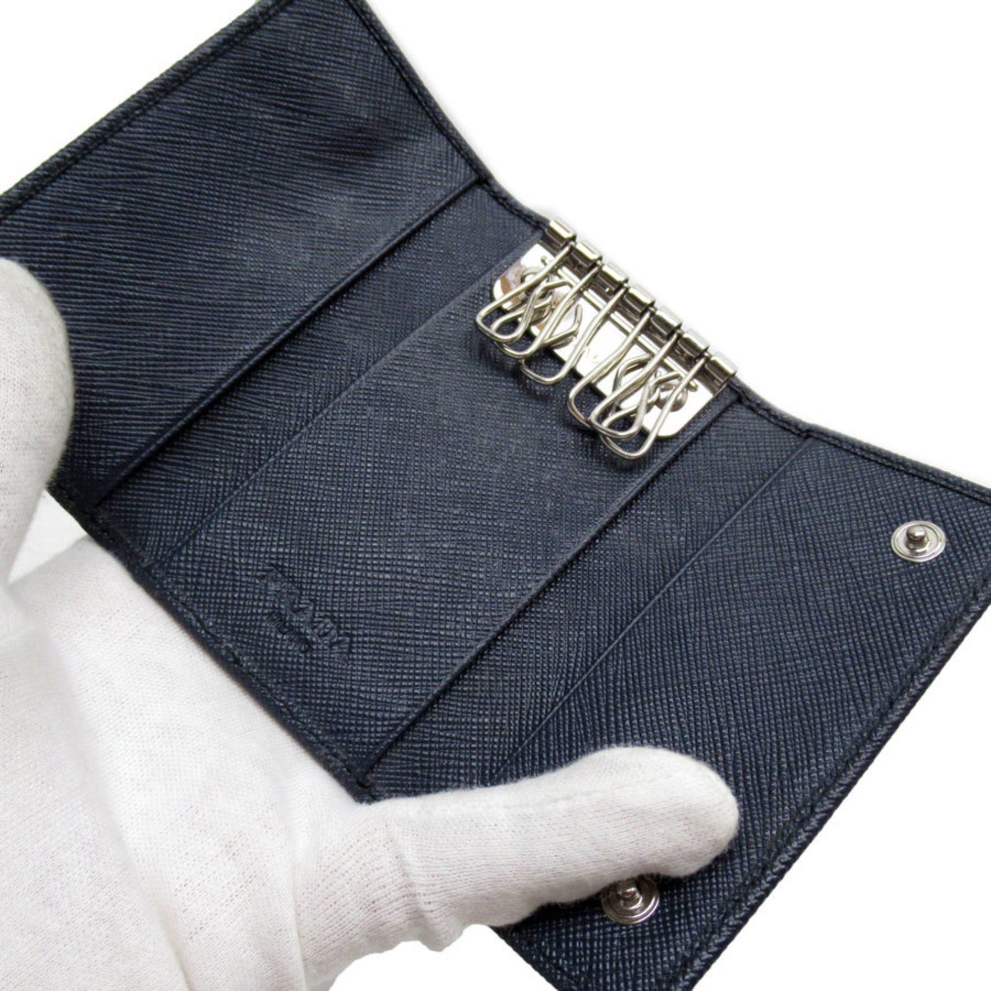 Prada PRADA key case leather navy men's t18984a Size ONE SIZE - 5 Thumbnail